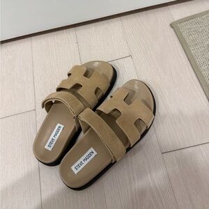 Steve Madden Mayven Tan Slide Sandals Comfort